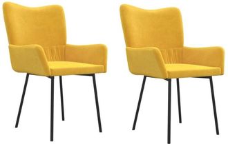 vidaXL Sillas De Comedor 2 Unidades Terciopelo Amarillo Vidaxl