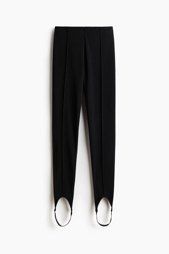 Steg-Leggings mit Biesenn&auml;hten - Schwarz