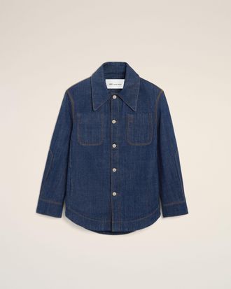 Ami Blue Cotton Ami De Coeur Worker Overshirt Blue - XXS - Unisex