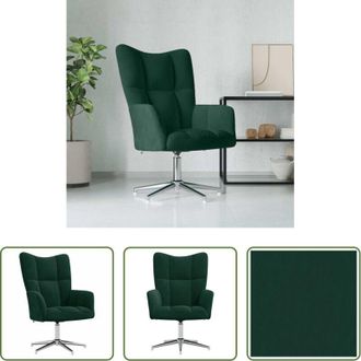 vidaXL vidaXL Design moderno - Poltrona Relax Verde Scuro in Velluto