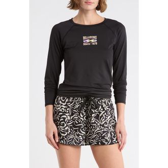 Billabong Beach Babe Rashguard Top in Black Pebble at Nordstrom Rack, Size X-Small