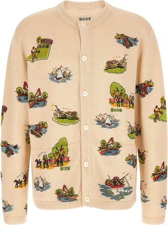 Bode Multicolor Merino Wool Mens Cardigan
