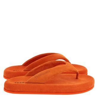 Ferragamo Dylan Suede Platform Sandals, Size 9