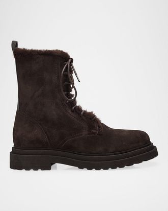 Brunello Cucinelli Monili-Trim Suede Ankle Boots