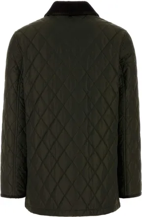 Burberry Womens Quilted Nylon Jacket Green