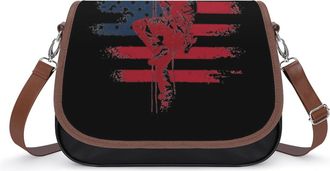 Generic Lineman U.S. Flag Womens Crossbody Bag Fashion Shoulder Handbags Message Tote Bag with Adjustable Strap