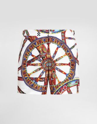 Dolce & Gabbana Carretto-print Swim Boxer Shorts - Man Beachwear Multicolor 48