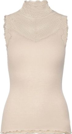 Rosemunde Tops, Dames, Beige, M, Katoen, Vrouwelijke Kant Top Cacao