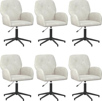 vidaXL Sillas De Escritorio Giratorias 6 Uds. 54 X 55 X 90 Cm Crema Vidaxl