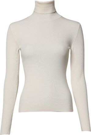 Dolce & Gabbana Cream Long Sleeves Turtleneck Slim Womens Sweater