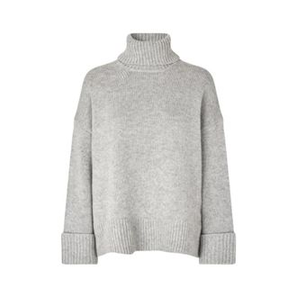 Sams&oslash;e & Sams&oslash;e Sakeiku Pull - Dames - Coltruien - Grijs - S - Wol - Truien & Vesten