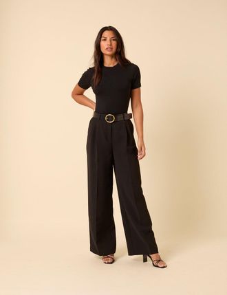Nobody's Child Black Jax Tailored Crepe Trousers