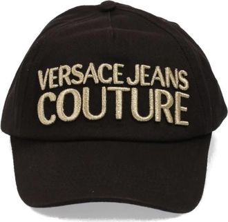 Versace Jeans Couture Zwarte Hoeden & Beanies 73Yazk 10Zg 010G89 - unisex - Petten - Zwart - ONE Size - Accessoires