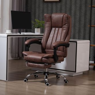 Vinsetto Executive Office Chair Computer Desk Chair for Home w/ Footrest in Brown