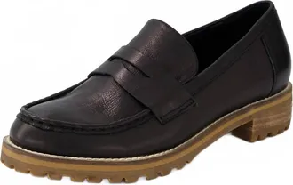 Ziera Womens Metters W Loafers In Black/ Natural Heel Leather