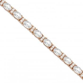 Allurez Lab Grown Diamond Oval Cut Tennis Bracelet 14k Rose Gold (9.25ctw)