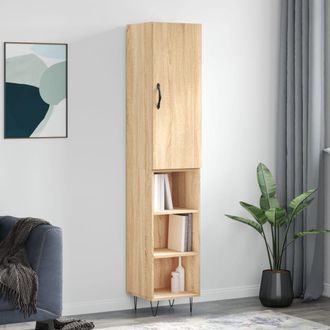Berkfield Home Highboard Sonoma Oak 34.5x34x180 cm Engineered Wood in Brown
