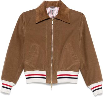 Thom Browne Ribfluwelen bomberjack - Bruin