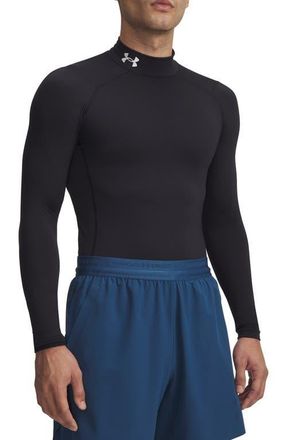 Under Armour CG Armour Compression Mock Neck Performance Top in Black/white at Nordstrom, Size Xxx-Large
