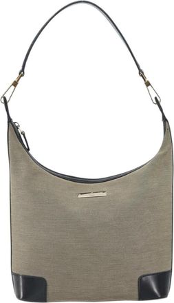 Gucci Zip Hobo Canvas Beige Canvas Handbag (Pre-Owned)