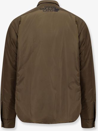 Dsquared2 Mens Padded Nylon Shirt-Jacket Green Polyamide