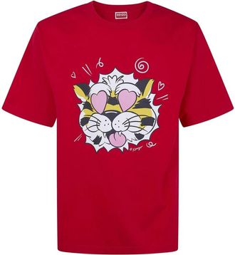 Kenzo Wild Tiger Oversized T-Shirt - Heren - T-shirts - Rood - XL - Katoen - Tops