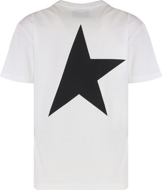 Golden Goose Womens Round Neck Cotton T-Shirt White T-Shirts & Jerseys