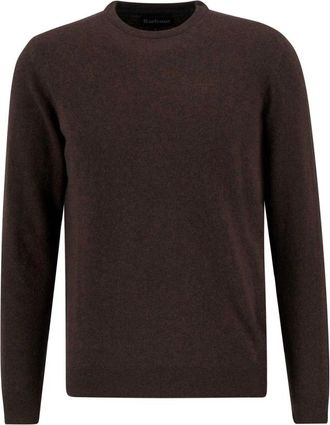 Barbour Essential Lamswollen Trui met Ronde Hals - Heren - Ronde hals truien - Bruin - XL - Wol - Truien & Vesten