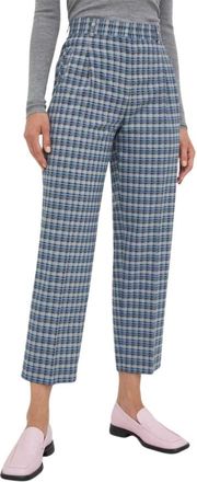 Paul Smith Wijde Broek - Dames - Vrijetijds broeken - Blauw - S - Wol - Broeken