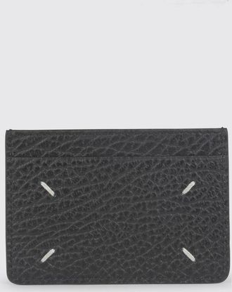 Maison Margiela Portacarte piatto in pelle di vitello con Four Stitches