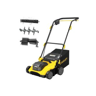 Stanley Arieggiatore Elettrico Senza Spazzole 36 Cm Giallo/nero Con Accessori Rimovibili Per Scarificazione E Pettini