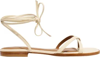 Margaux Eyewear The Wrap Sandal in Ivoire Nappa at Nordstrom, Size 41.5