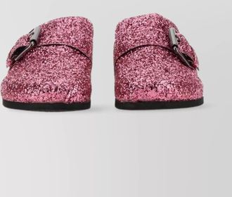 Alberta Ferretti glitter sandals buckle flat sole