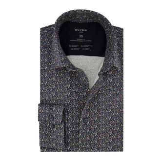Olymp Olymp, Overhemden, Heren, Blauw, M, Donkerblauw zakelijk overhemd