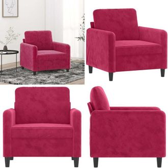 vidaXL Poltrona Rosso Vino 60 cm Velluto - Poltrona rossa - Poltrona per casa