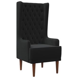 vidaXL Silla De Respaldo Alto Con Capiton&eacute; Con Botones Negro Vidaxl