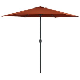 vidaXL Sombrilla De Jard&iacute;n Con Palo De Aluminio Terracota 270x246 Cm Vidaxl