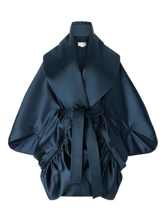 Genny wrap jacket - women - Acetate/Polyamide/Elastane - 42 - Blue