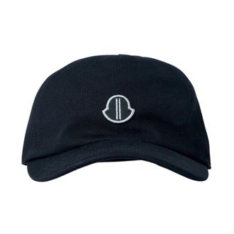 Moncler Geborduurde Logo Gabardine Baseballpet - unisex - Petten - Zwart - ONE Size - Katoen - Accessoires