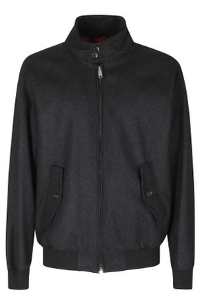 Baracuta Charcoal Melton G9 Virgin Wool-Blend Harrington Jacket
