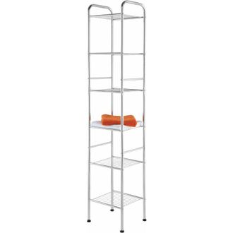 Feridras Feridras - Columna Multiusos Con 6 Baldas En Acero Inoxidable 154004-b Cromo
