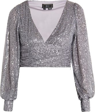 Faina longsleeve-shirt Dames grijs zilver