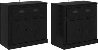 vidaXL Vidaxl Sideboards 2 Pz Rovere Nero 70 X 35,5 X 67,5 Cm