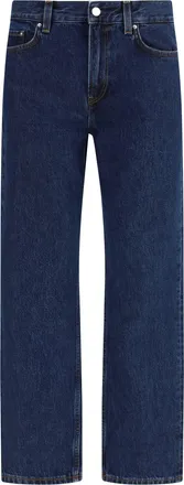 Toteme Womens Jeans Low Straight Indigo Cotton