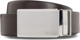 BOSS Reversible Italian-leather belt with pin and plaque buckles