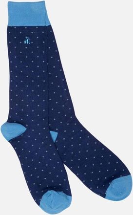 Swole Panda Mens SPOTTED SKY BLUE SOCKS - Navy - Size: 7/8.5/8/7.5/9/9.5/10/10.5/11