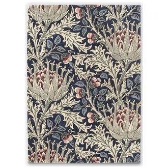 Un amour de tapis Alfombra de sal&oacute;n 250x350 cm copetudo a mano de lana azul