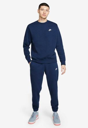 Nike Mens Navy Club Crewneck Fleece Tracksuit - Size X-Large