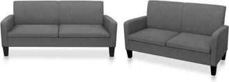 vidaXL Vidaxl - Conjunto de sofás de 2 piezas tela gris oscuro