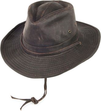 Dorfman Pacific Hats Weathered Cotton Outback Hat - Brown XL